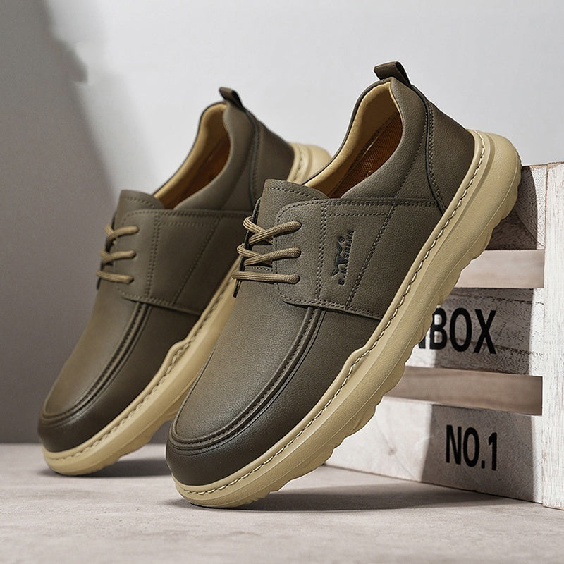 Autumn New Casual Leather Shoes Men's Fashionable All-match Fashionable Shoes Lightweight